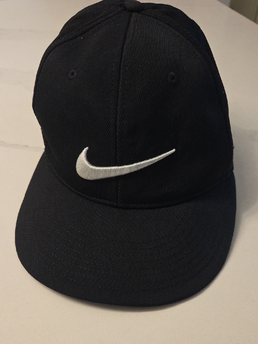 Nike Black Cap with White Swoosh Embroidery